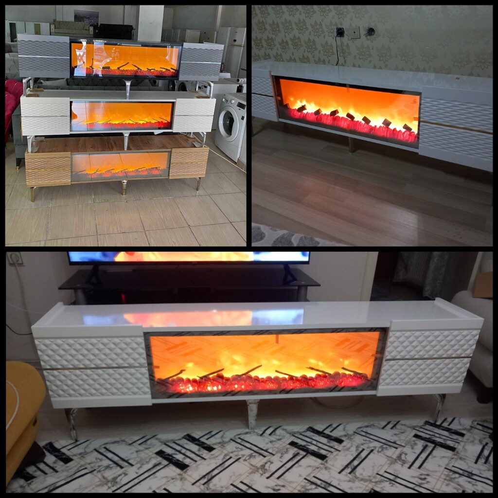 ŞÖMİNELİ 180CM CAMLI ELEKTRİKLİ FAB. - 7