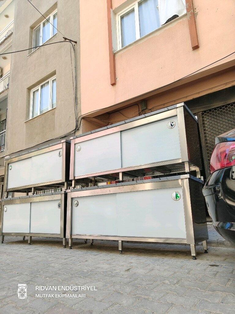 krom tezgah hazır mutfak krom çalışma tezgahı 190 cm paslanmaz krom - 20