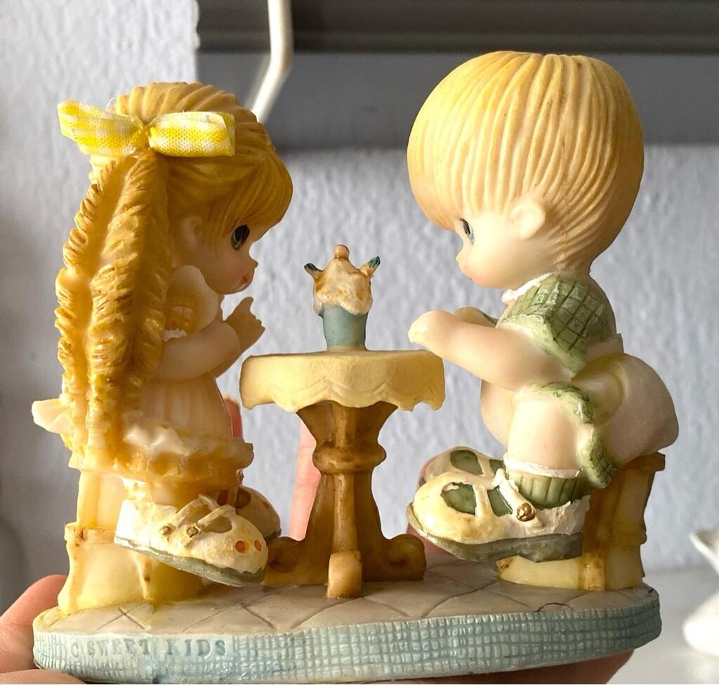 Vintage “Sweet Kids” damgalı Kız - Erkek Çocuk Biblo - 10