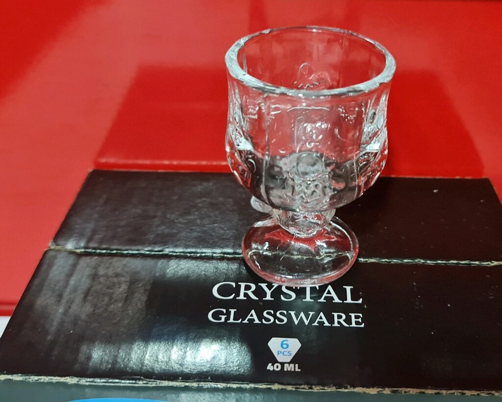 Ayan crystal kesme 40 ml. 6 lı su ve likör bardağı. Kahve yanı su icin - 5