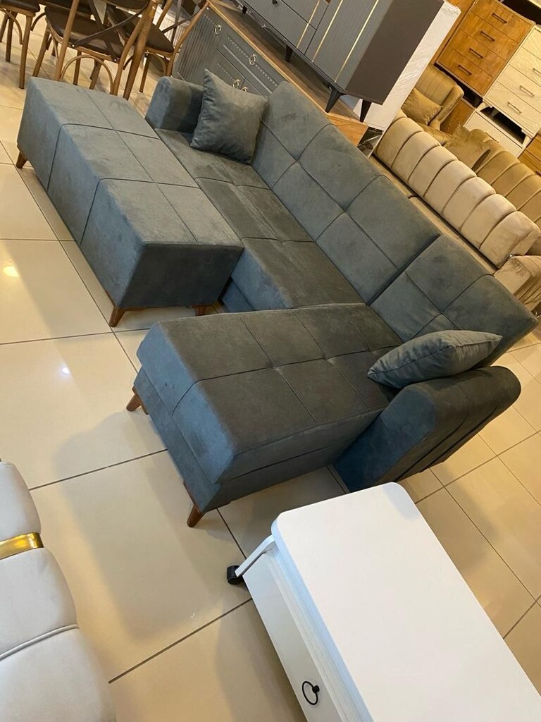 Ekonomik L koltuk köşe takımı yatak olur sandıklı L yön değişir - 3