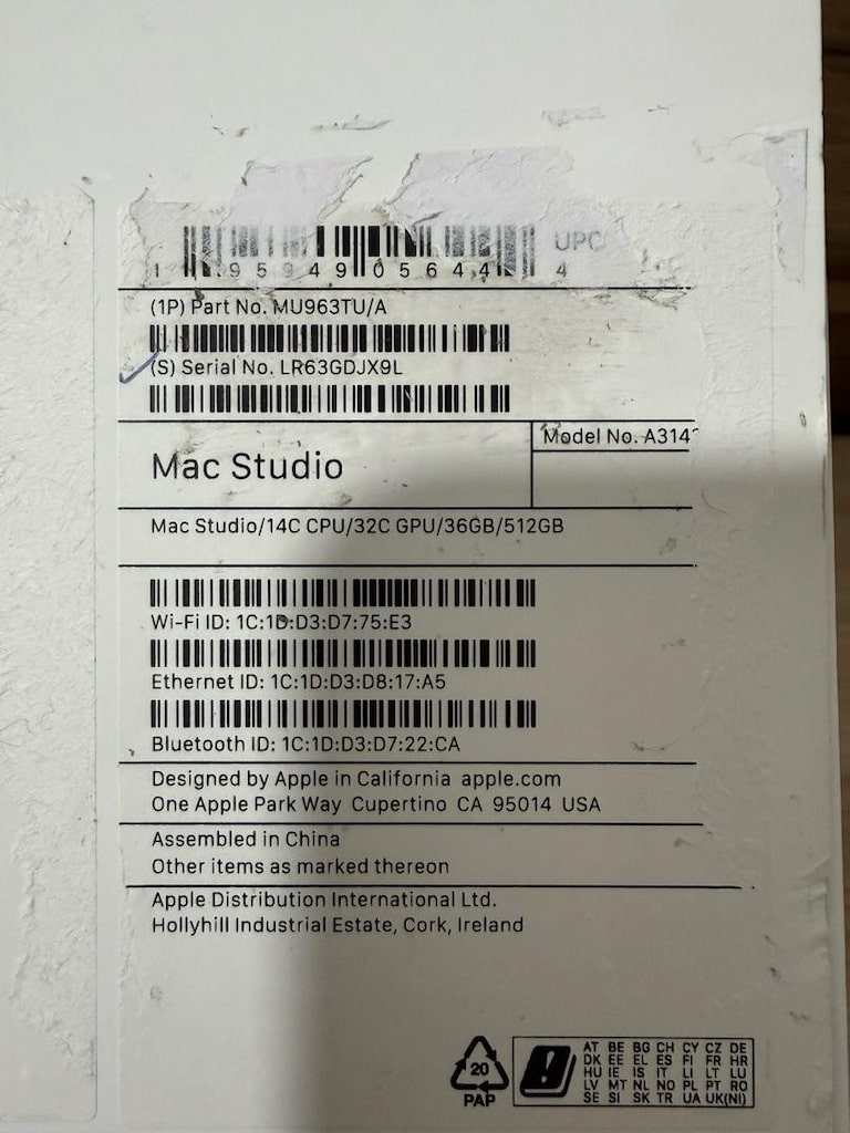 Mac Studio / M4 Max / 36 GB Ram / 512 GB Ssd - 6
