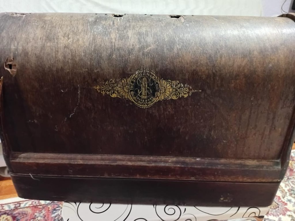 1914 Üretimi Orijinal Antika Taşınabilir Singer Dikiş Makinesi - 6