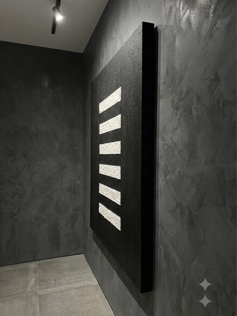 TABLO EL İŞÇİLİĞİ DOKULU KABARTMALI 75x100 SİYAH TABLO - 5
