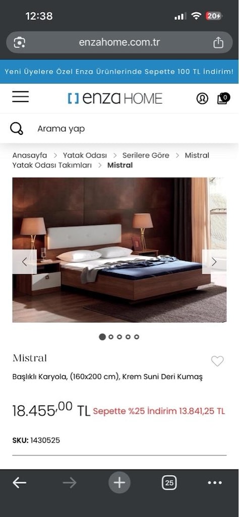 enza mistral 160x200 karyola + komodinler - 5