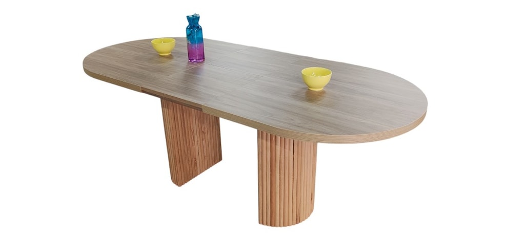 Ahşap Desenli Açılır Kapanır İlaveli Yemek Masası (160-200x90 cm) - 6