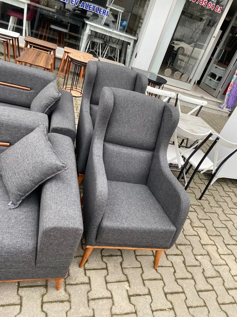 Sıfır kaliteli keten kumaştan oturma grubu - 3
