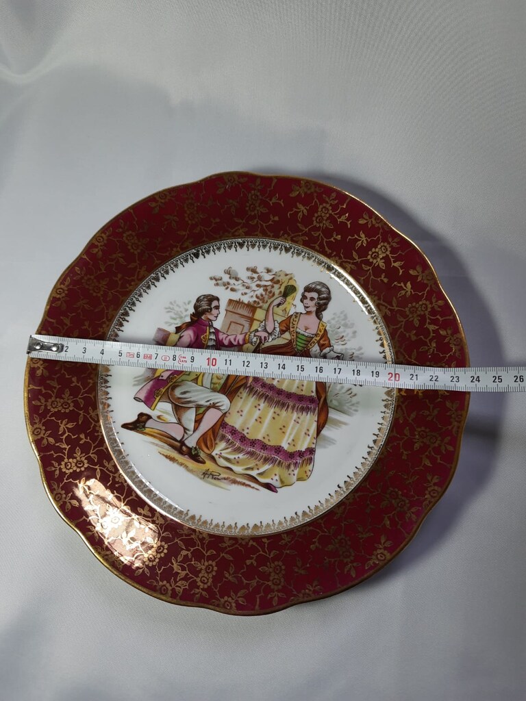 Duvar Tabağı Büyük Boy Porselen Fransız Limoges Altın Yaldızlı - 4