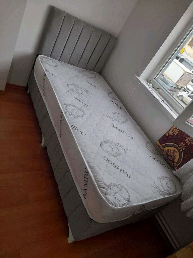 tek kişilik baza başlık yatak 3lü set - 2