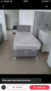 tek kişilik yatak baza başlık 3lü set - 4