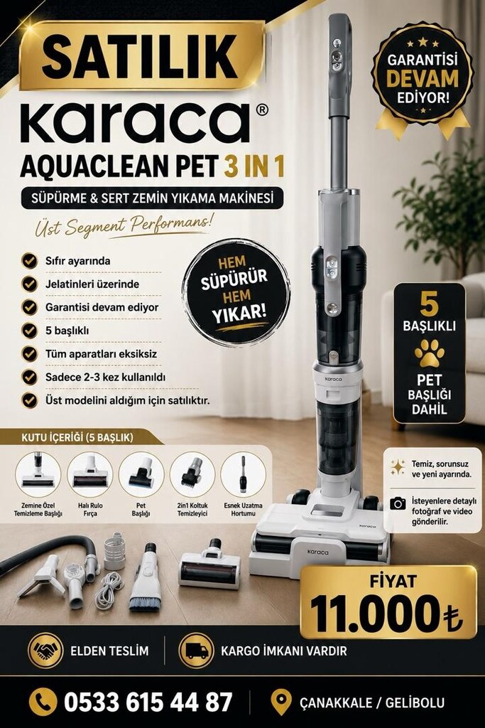 KARACA AQUACLEAN PET 3IN1 SÜPÜRME VE SERT ZEMİN YIKAMA MAKİNESİ - 2