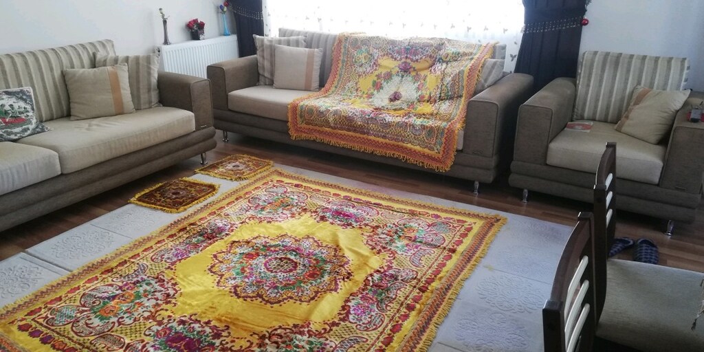 Eskilerden kalma antika yatak örtüsü masa örtüsü 2 adet kırlent - 11