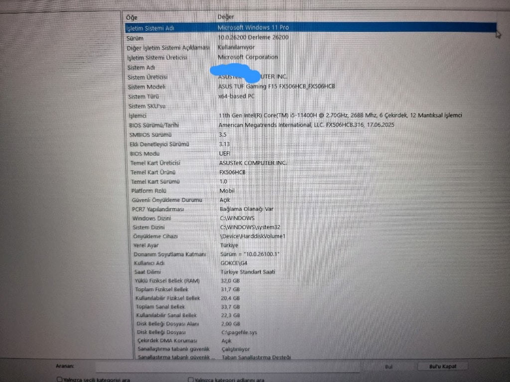 Asus TUF Gaming F15 Laptop - 7