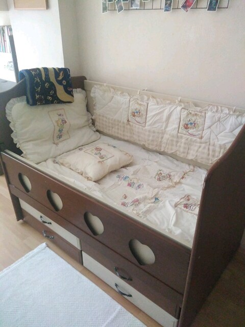 az kullanılmış mdf sağlam beşik 70 120 cm