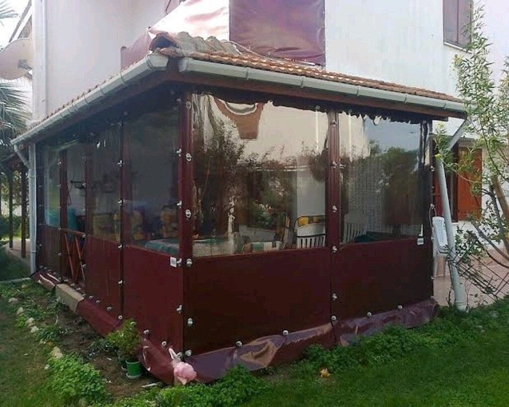 şeffaf kapama kış bahçesi