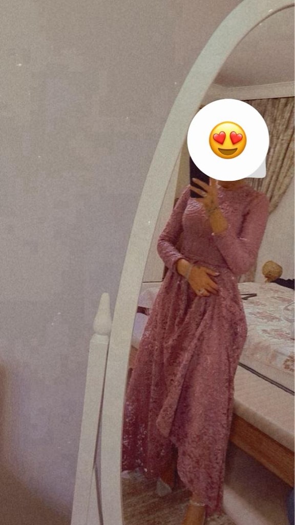 küpürlü dantel kuyruklu abiye - 2
