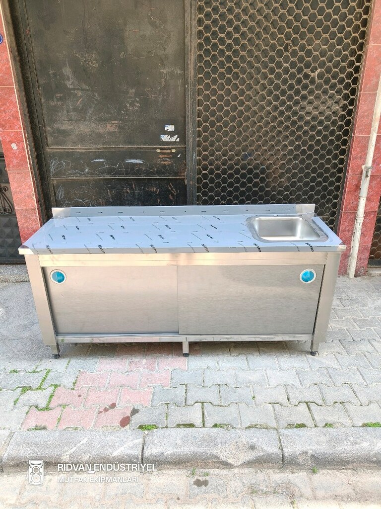 krom evye paslanmaz bulaşık yıkama lavabosu hazır mutfak eviye tezgah - 14