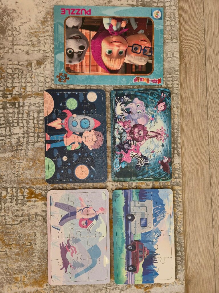 cocuk ahşap puzzle yapboz 5 adet - 3