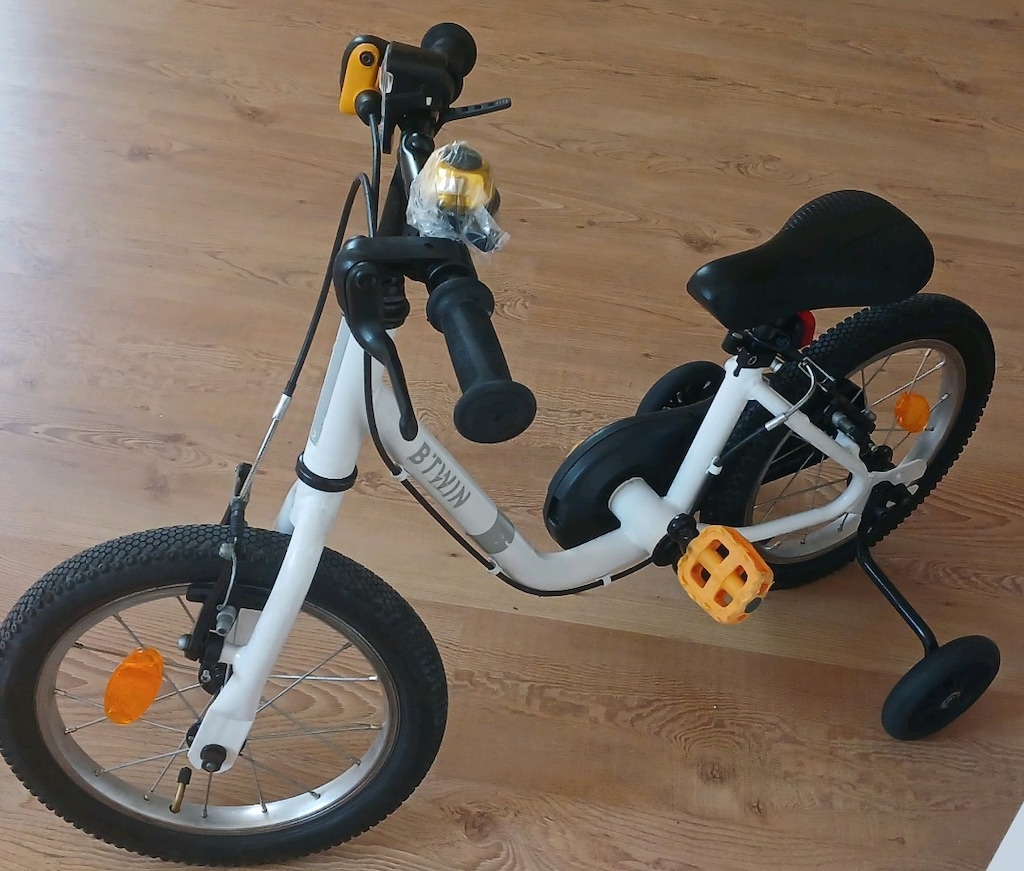 Btwin Discover 100 14 İnç Jant 3-5 Yaş Beyaz Çocuk Bisikleti YENİ GİBİ - 9