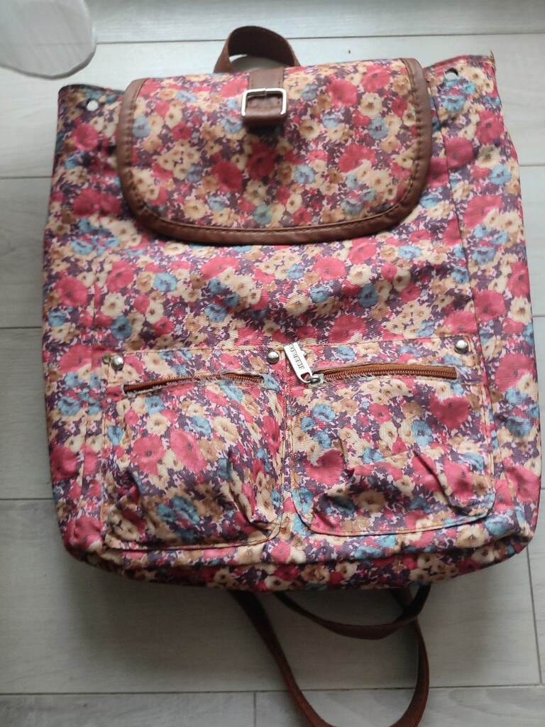 Pembe çiçekli çanta - 3