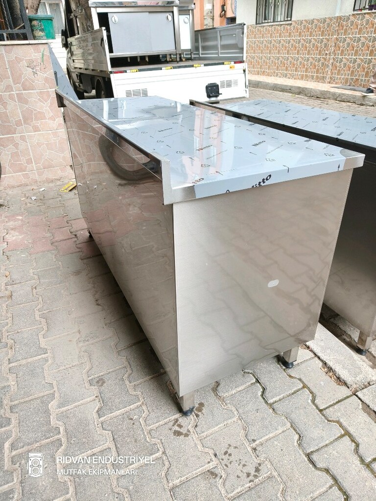 160 cm krom çalışma tezgahı krom tezgah endüstriyel hazır mutfak tezga - 5