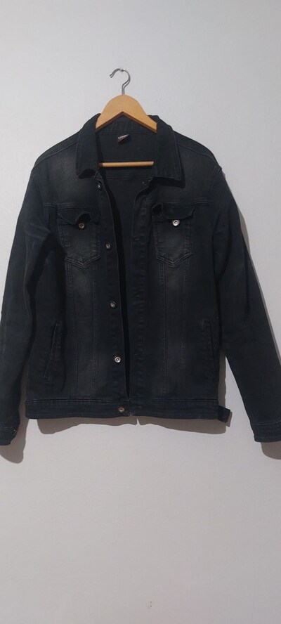 SİYAH L BEDEN LOSE JEANS KOT ÇEKET MONT 6 ÇEPLİ 75 80 85 KİLOYA OLUR