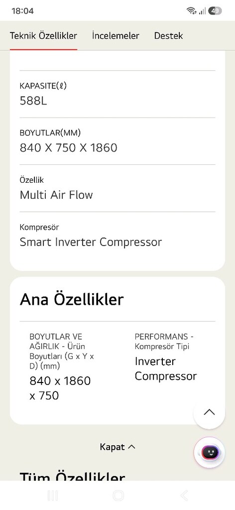 LG No Frost Buzdolabı 588 Litre Kapasite - 5