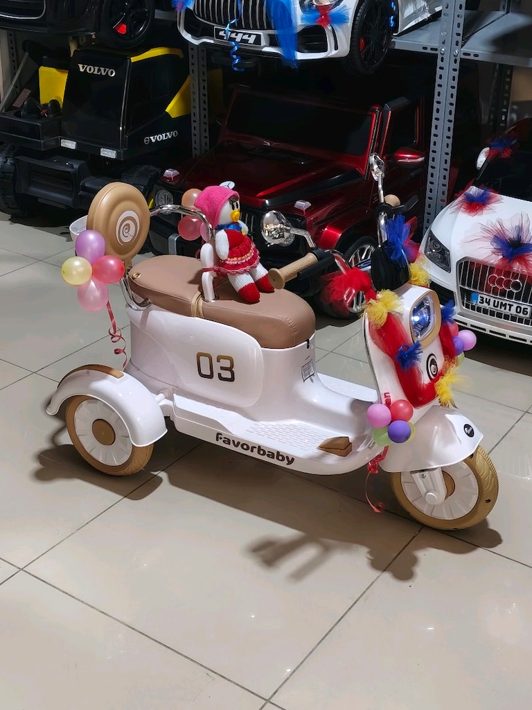 (YENİ ÜRÜN)2 KİŞİLİK VESPA KUMANDALI&MANUEL AKÜLÜ ARABA SCOOTER - 9