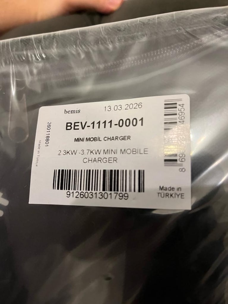 Sıfır Bemis 3.7 kW Mini Mobil Elektrikli Araç Şarj Cihazı – BEV-1111-0 - 3
