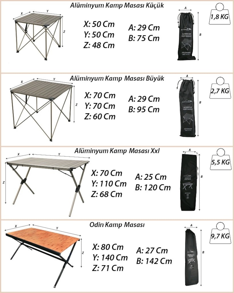 NURGAZ CAMPOUT ALÜMİNYUM KAMP MASASI BÜYÜK BOY - 4