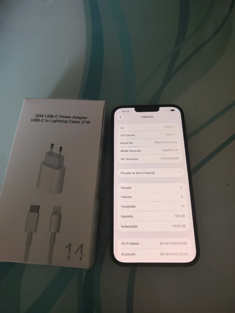 KARTA TAKSİT İPHONE 13 PRO MAX 128 GB PİL 98 SARJ ALETİ MEVCUT TEMİZ - 13