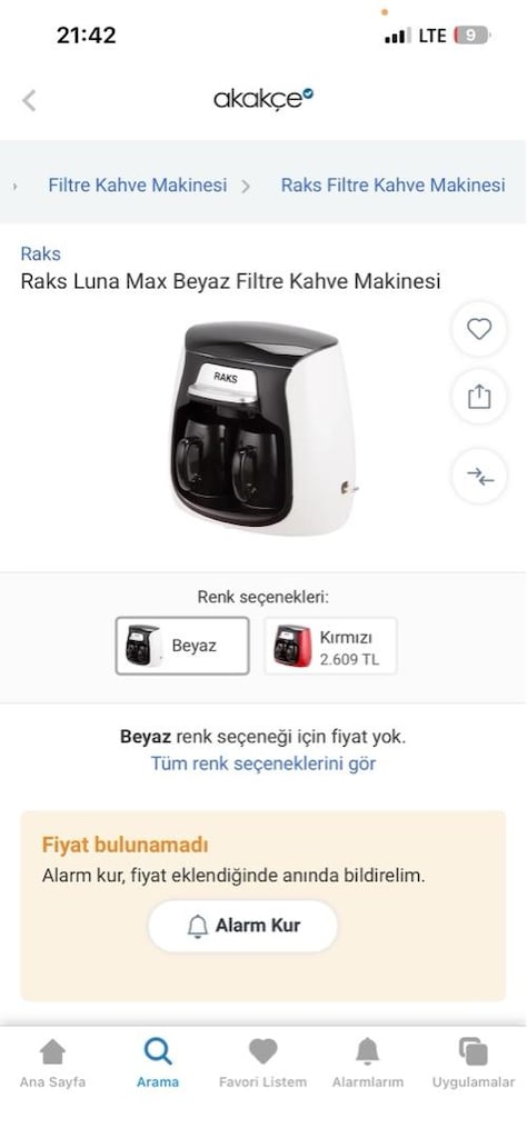 raks filtre kahve makinesi