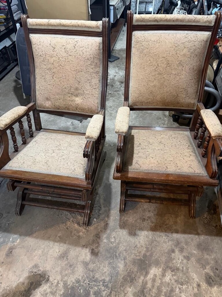 2 adet antika sallanmalı sandalye - 5