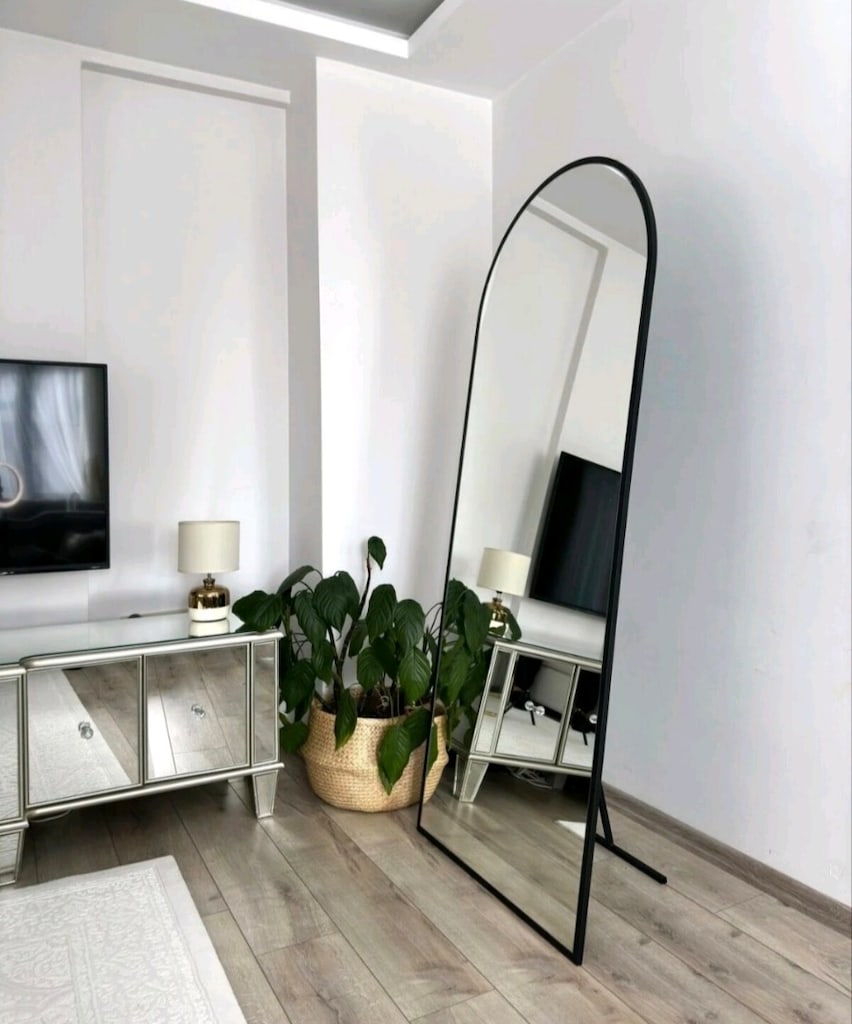 180x80 cm Siyah Ayaklı Boy Aynası - Şişecam Flotal Gerçek Ayna - 2