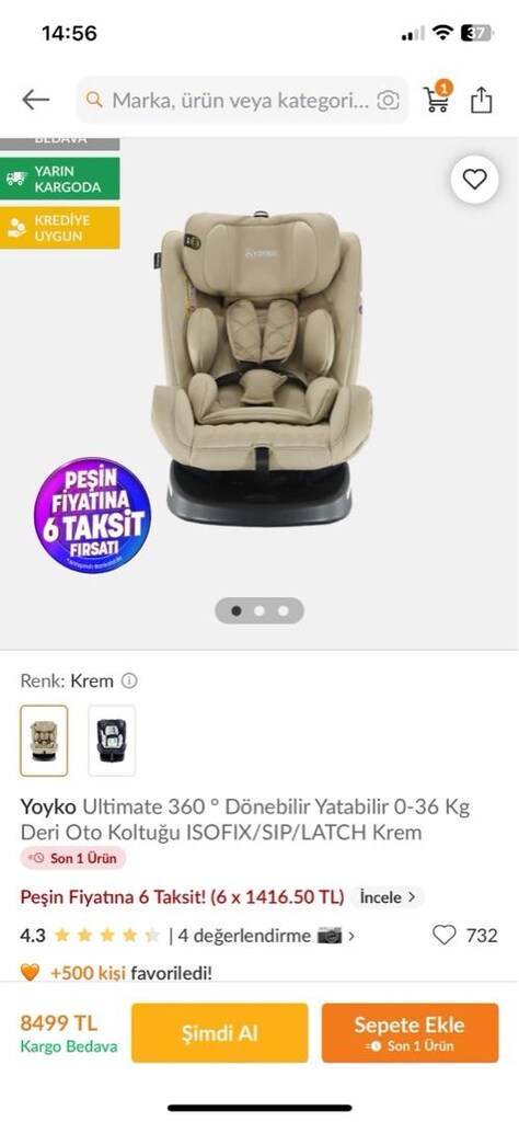 yoyko ultimate 360 dönebilir yatabilir oto koltuk - 4