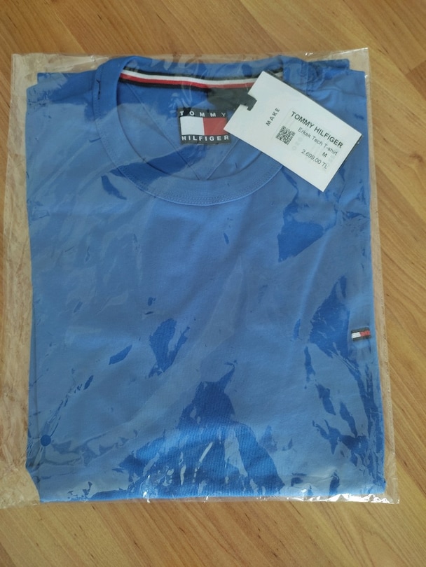 Tommy Hilfiger erkek sax rengi tişört t-shirt — görsel 4/4