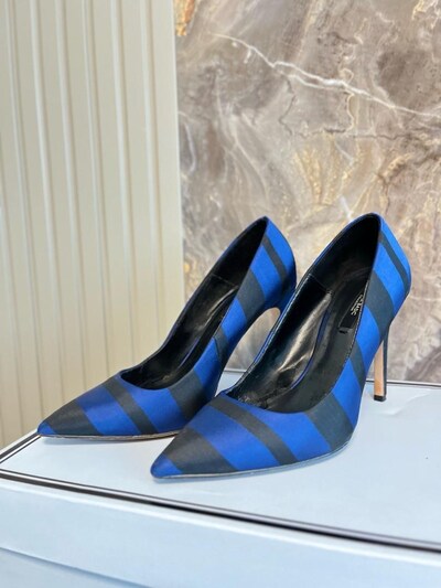 Zara siyah larcivert çizgili stiletto 36 no