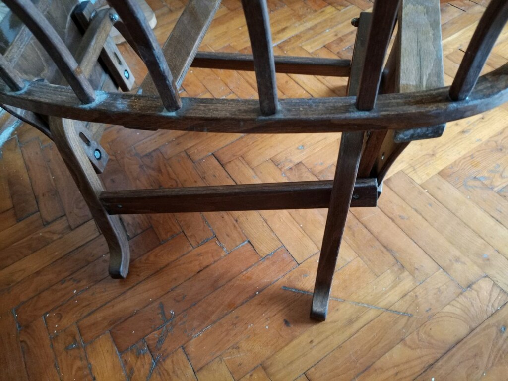 Ahşap Oval Sallanan Bebek Beşiği – Standlı - 5