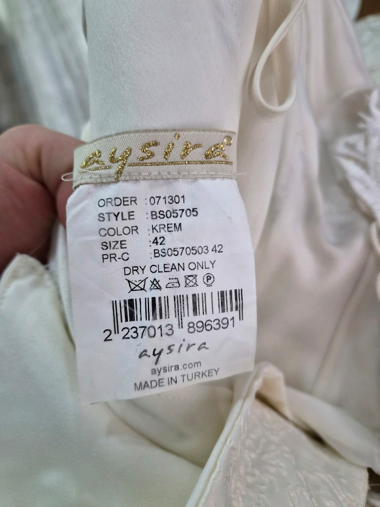 AYSİRA MARKA FRANSIZ GÜPÜRLÜ PRENSES MODEL GELİNLİK — görsel 15/15