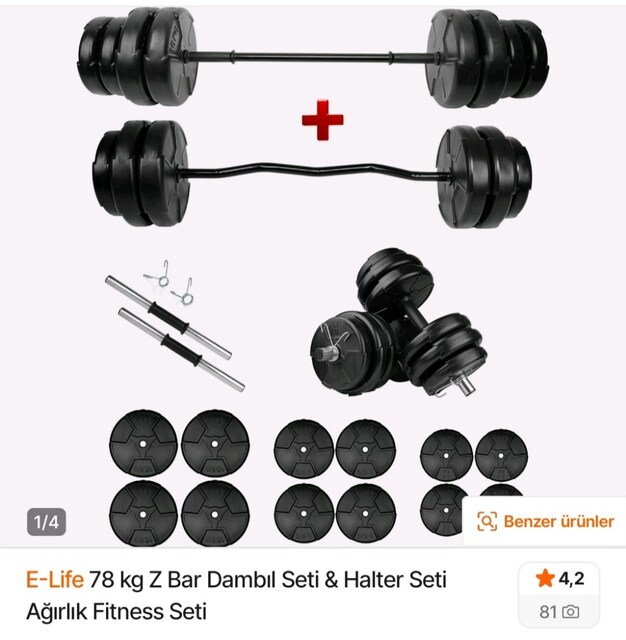 sıfır ayarında dumbell seti