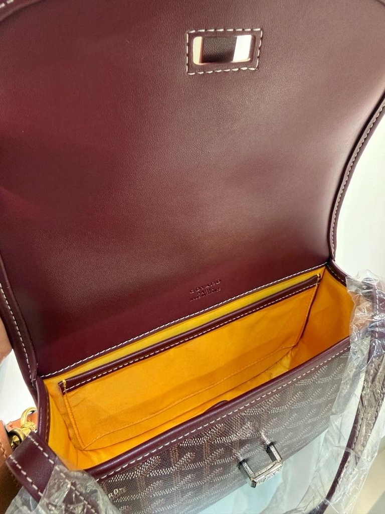 Goyard Bordo Çapraz Askılı Kadın Çantası - 9