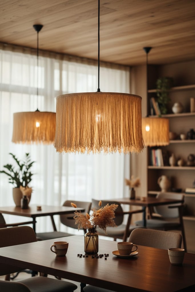 BOHO El Yapımı Saçaklı Sarkıt Avize 35 cm - 10