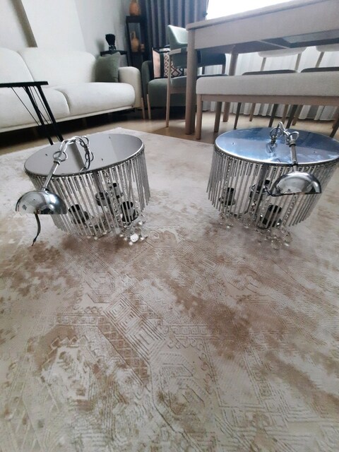 Kristal Metal Avize 2 adet
