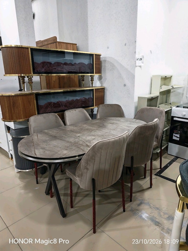 sıfır 6 kişilik lüks full MDF yemek masaları kampanyalı fiyat - 5