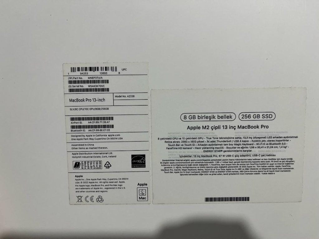 MacBook Pro M2 8GB, 256GB - 10