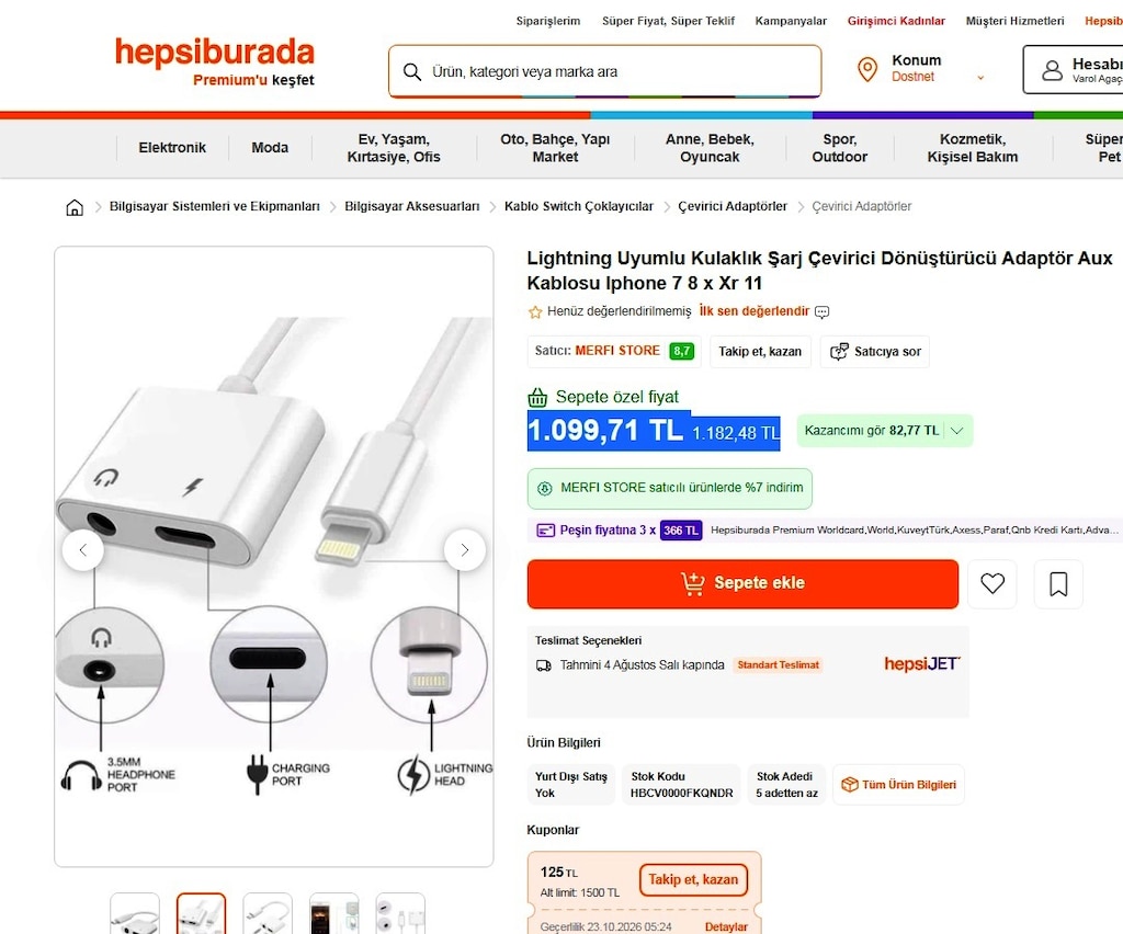 Iphone Lightning Kulaklık Şarj Çevirici Dönüştürücü Adaptör Aux Kablo - 9