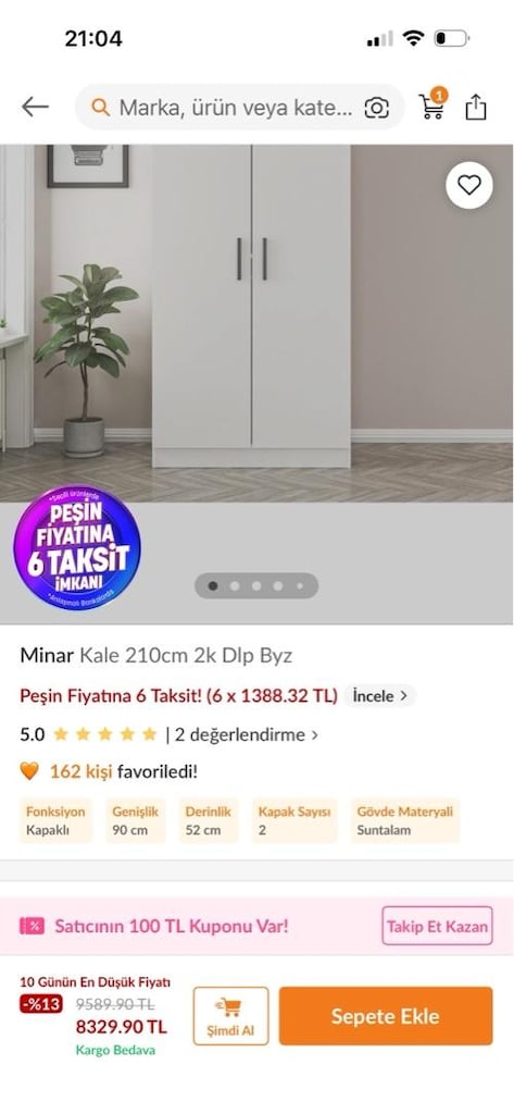 2 kapaklı minar dolap - 4