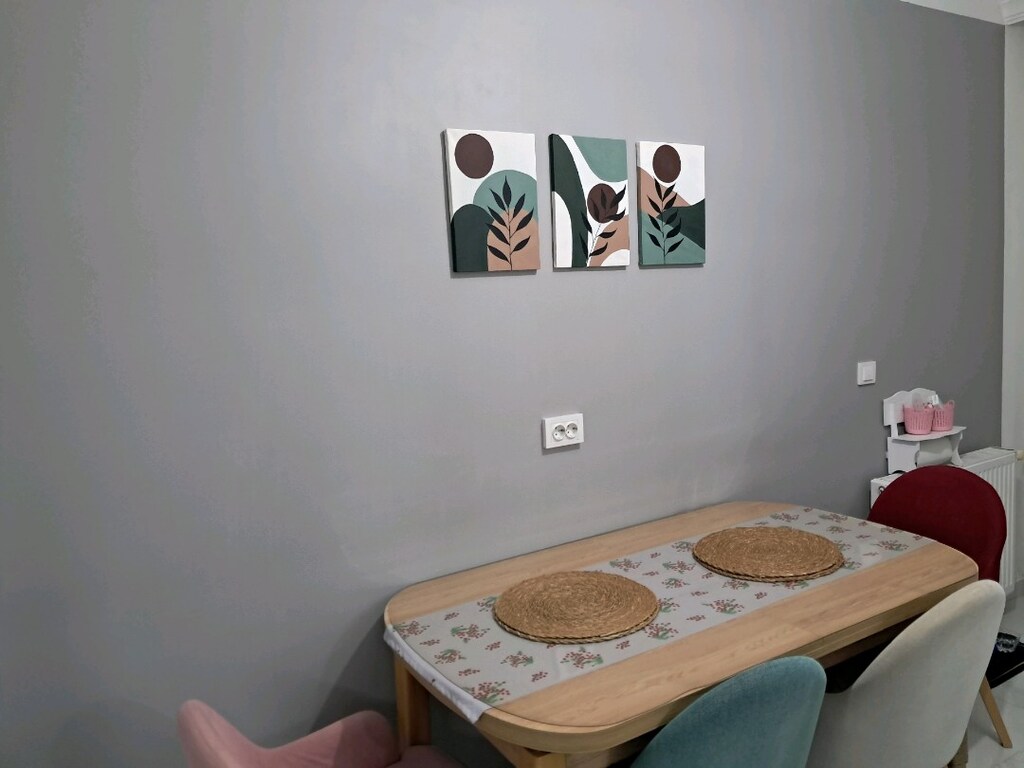 25×35 Ebatında Taual üzeri akrilik dekoratif bohem tablo 3 lü set - 6