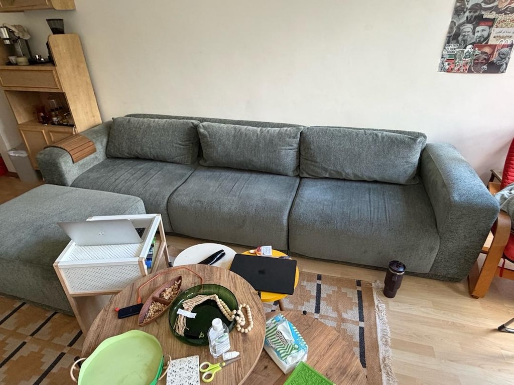 KÖŞE KOLTUK GRİ - 315x65 -3 parçalı modern puf - 2