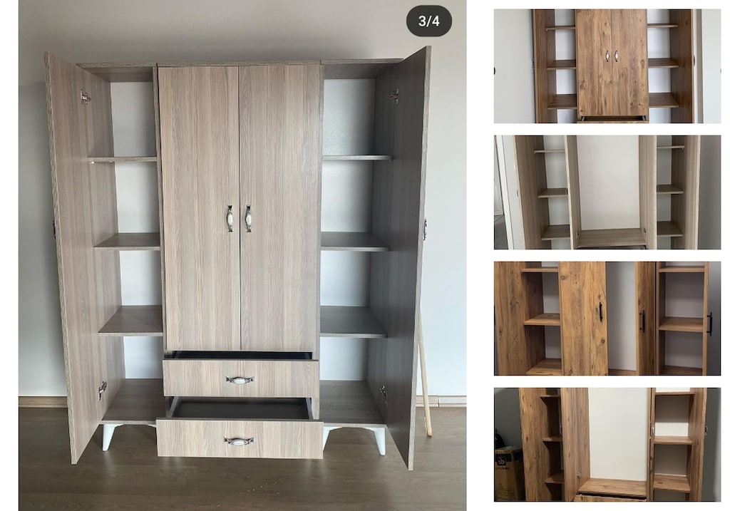4 kapaklı elbise dolabı ndewsuamlp - 3